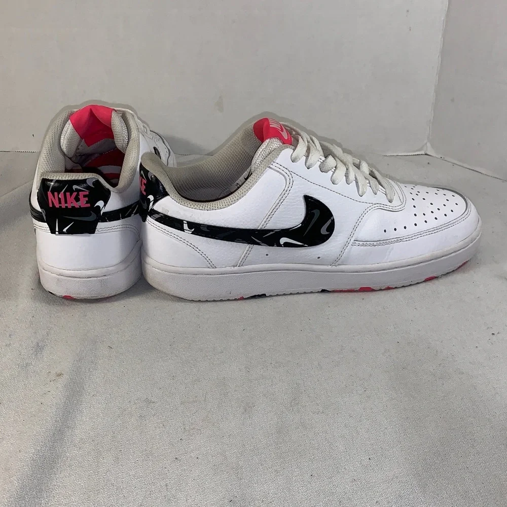 Nike Men’s Court Vision Low ‘White Multi Swoosh’ White/Black/Pink Sneakers